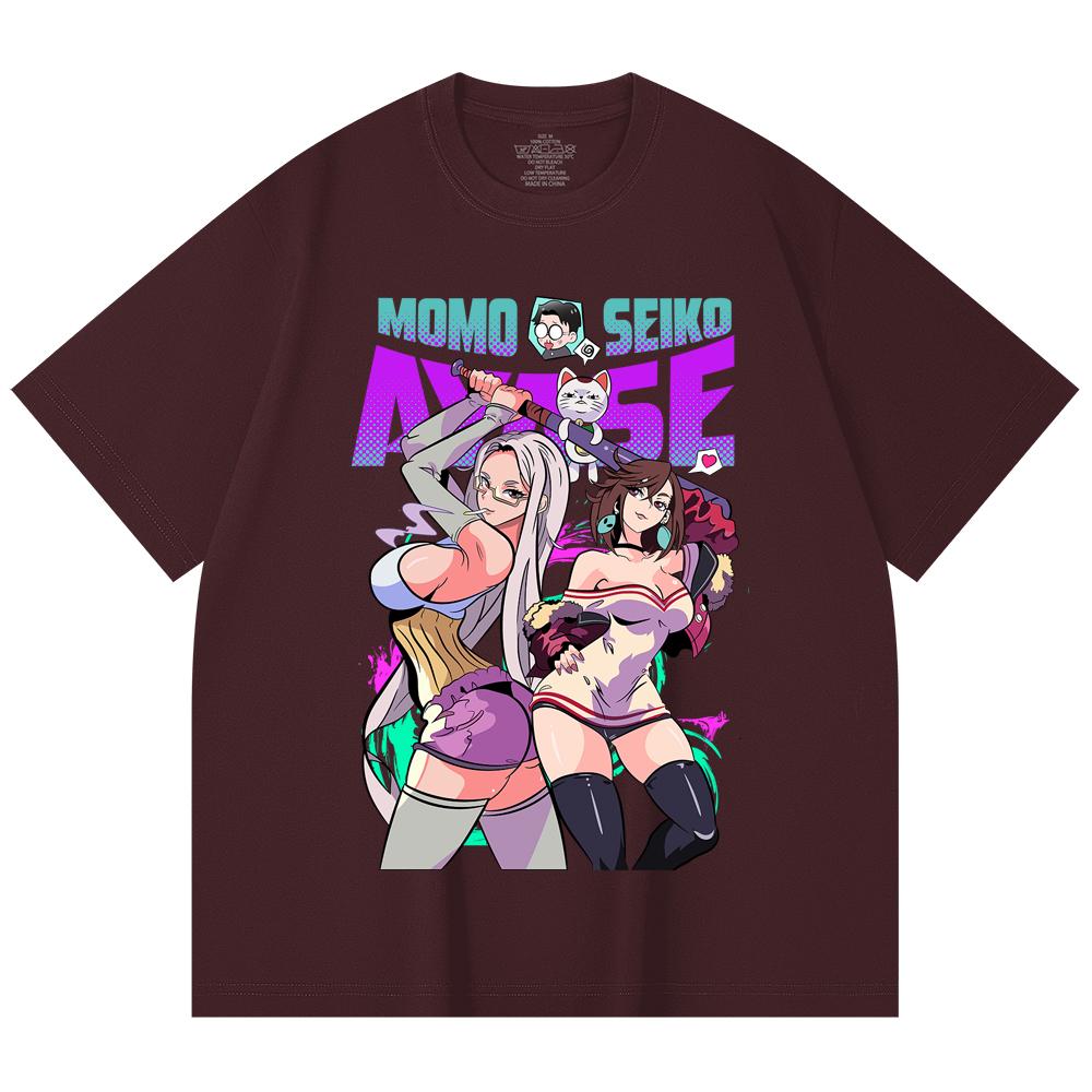 

230 Gsm 100% Cotton Dandadan V22 Momo Seiko Print Unisex Heavy Cotton T Shirt 2XL