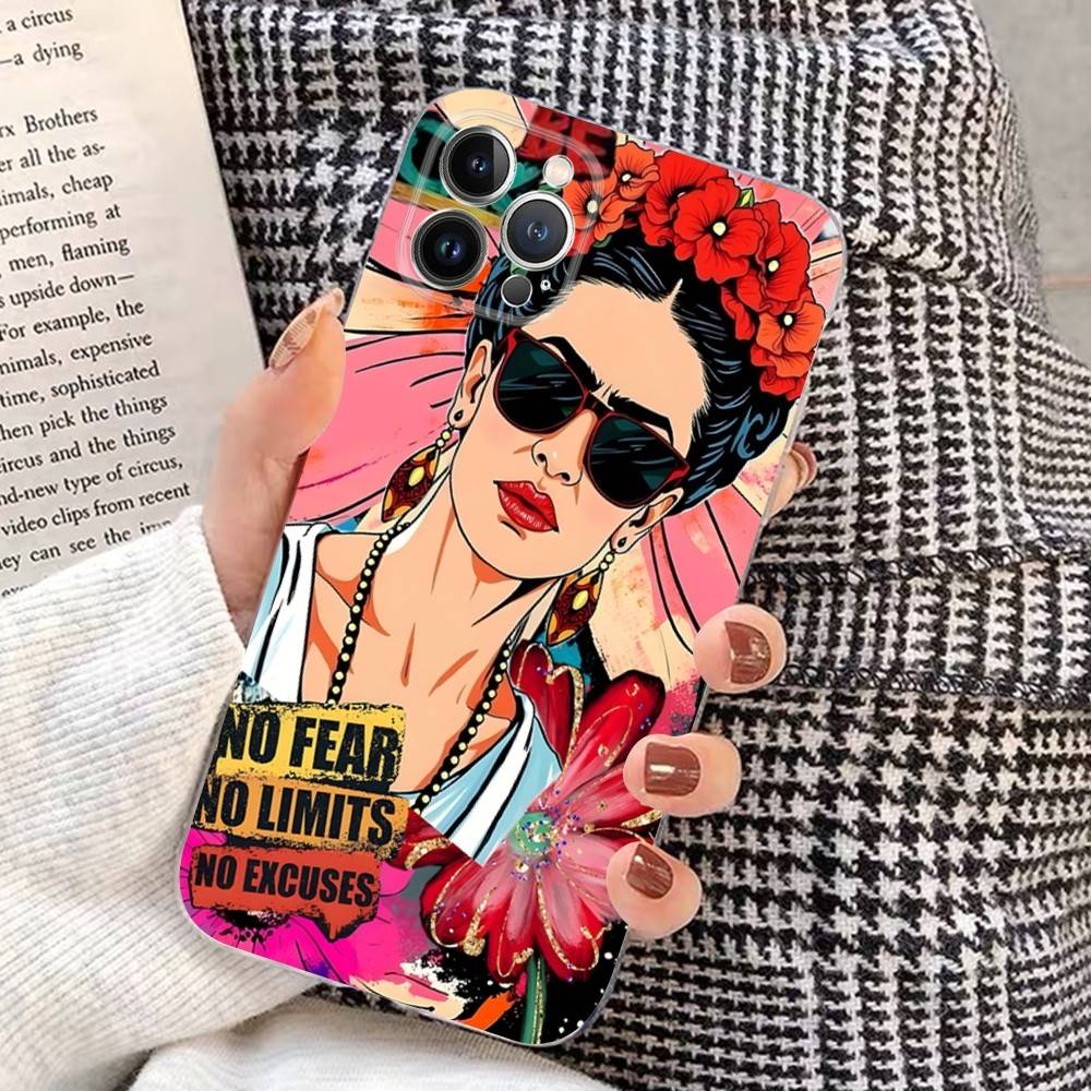 F-Frida K-Kahlo Art Fit For IPhone 16 15 Promax Phone Case IPhone 14 11 12 High End 13 Pro Silicone