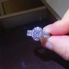 Luxury 1 Carat White Moissanite Ring, D Color, Lace Design, Passes Diamond Tester.