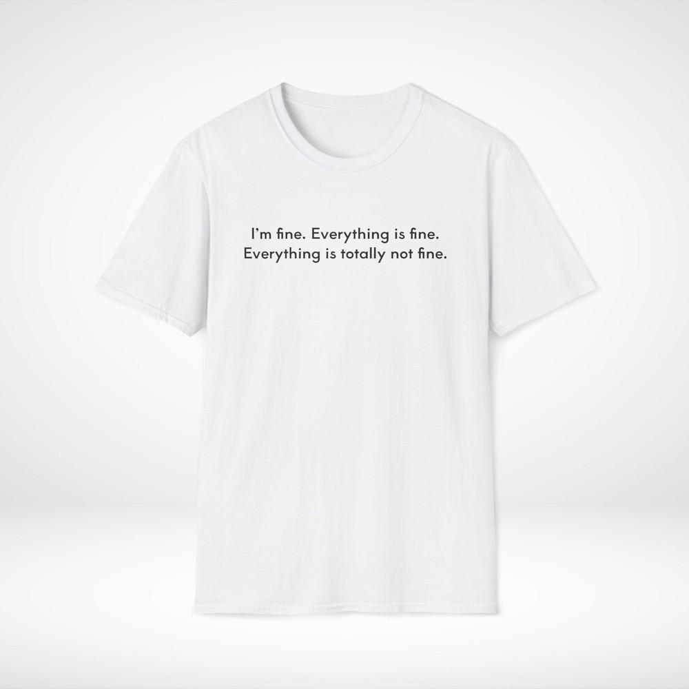 

Забавная футболка с графикой, футболка Я в порядке , саркастичная унисекс-футболка, футболка Softstyle, 2XL