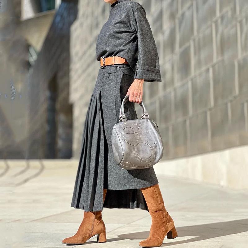 2023 Autumn Fashion Waist-Cinching Pleated Dress