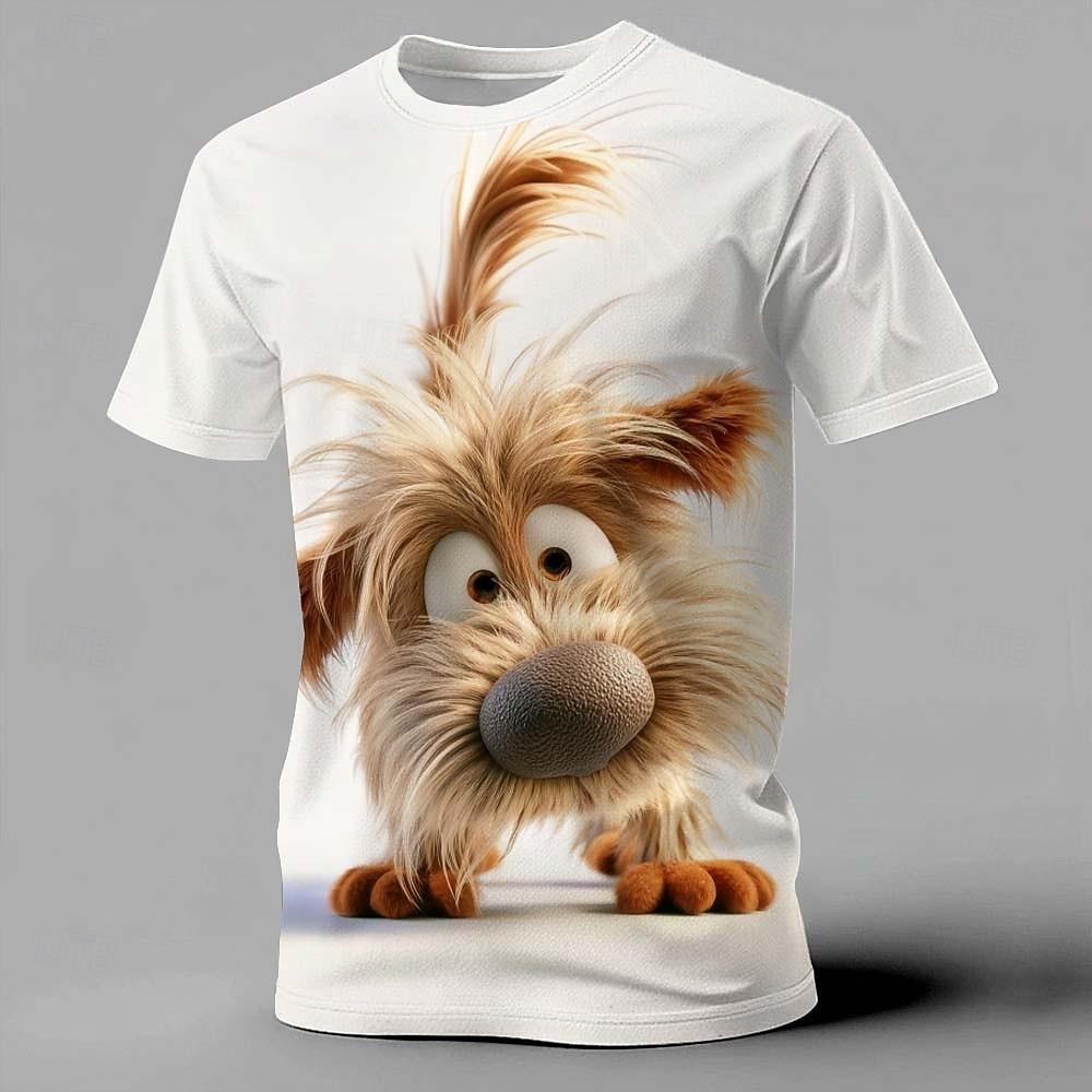3D Printed Dog Face T Shirt Men Realistic Golden Retriever Puppy Big Eyes Graphic Tee Animal Lover Shirt Clothing