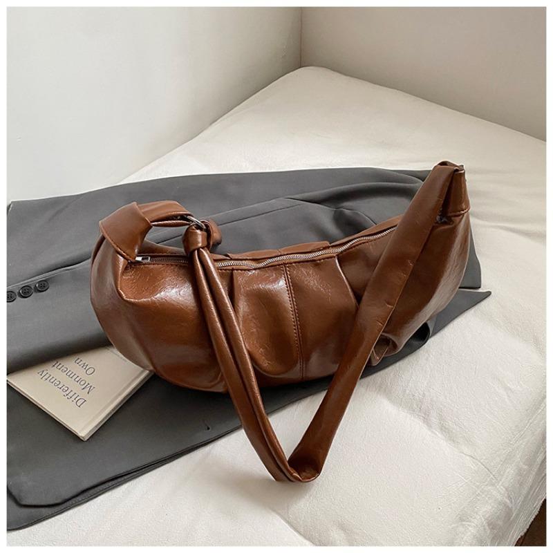 

Lazy wind retro large-capacity bag women s autumn new pleated dumpling bag casual high-value shoulder bag коричневий