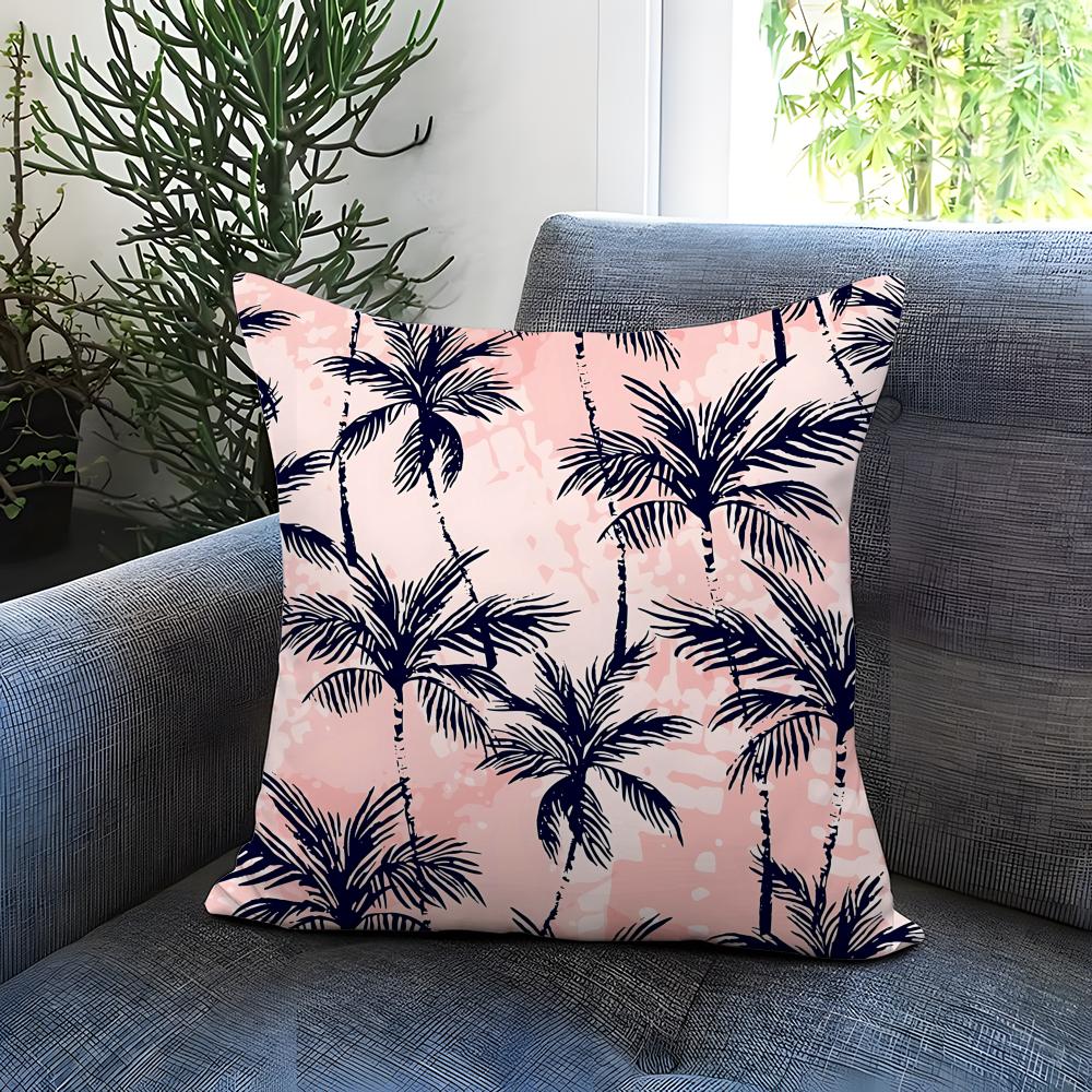 Palm Tree Cushion Cover Comfortable Reversible Pillow Cover Ideal for Car Sofa Bedroom Beyond