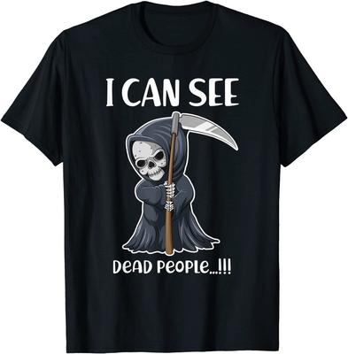 Ich kann tote Menschen sehen Zitat Tod Sensenmann Gothic Lustiges T-Shirt Klassisches T-Shirt