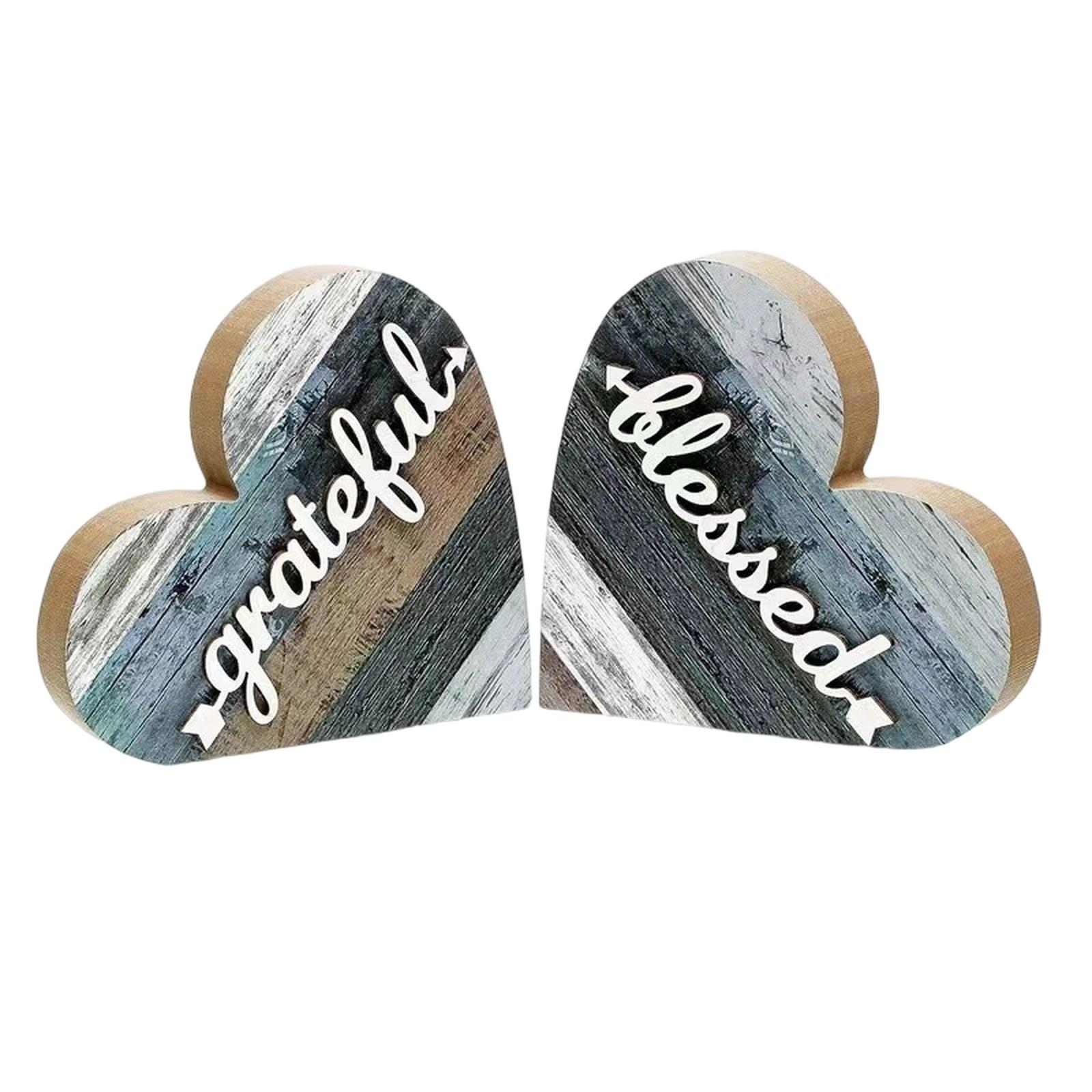 

Wooden Heart Love Sign Decor Tabletop Ornament for Valentine s Day one size