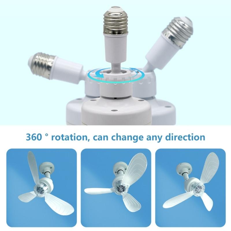 Mini Energy Efficient Ceiling Coolers Fan 18W Low Noise E27 Screw in Socket Fan For Home Study Bathroom