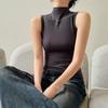Francouzská košilková vesta pro ženy Volný kulatý výstřih Top bez rukávů ve tvaru I Nošený zvenku Spárovaný se základní košilí na jaro léto