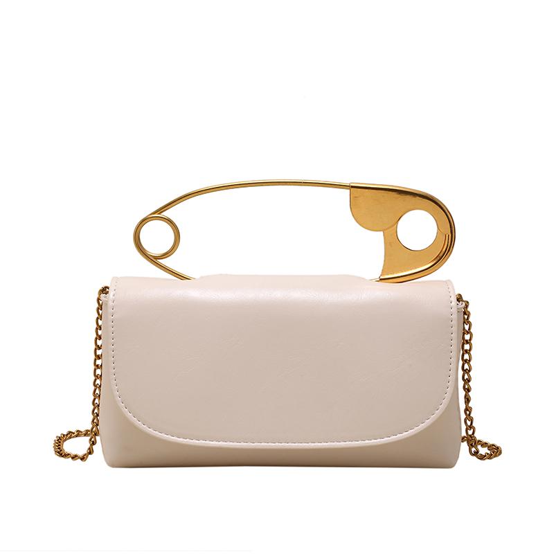 Woman Shoulder Bags Personality Pin Handbag High Quality PU Messenger Bag Fashion Chain Crossbody Bag Brand Female Dinner Bag