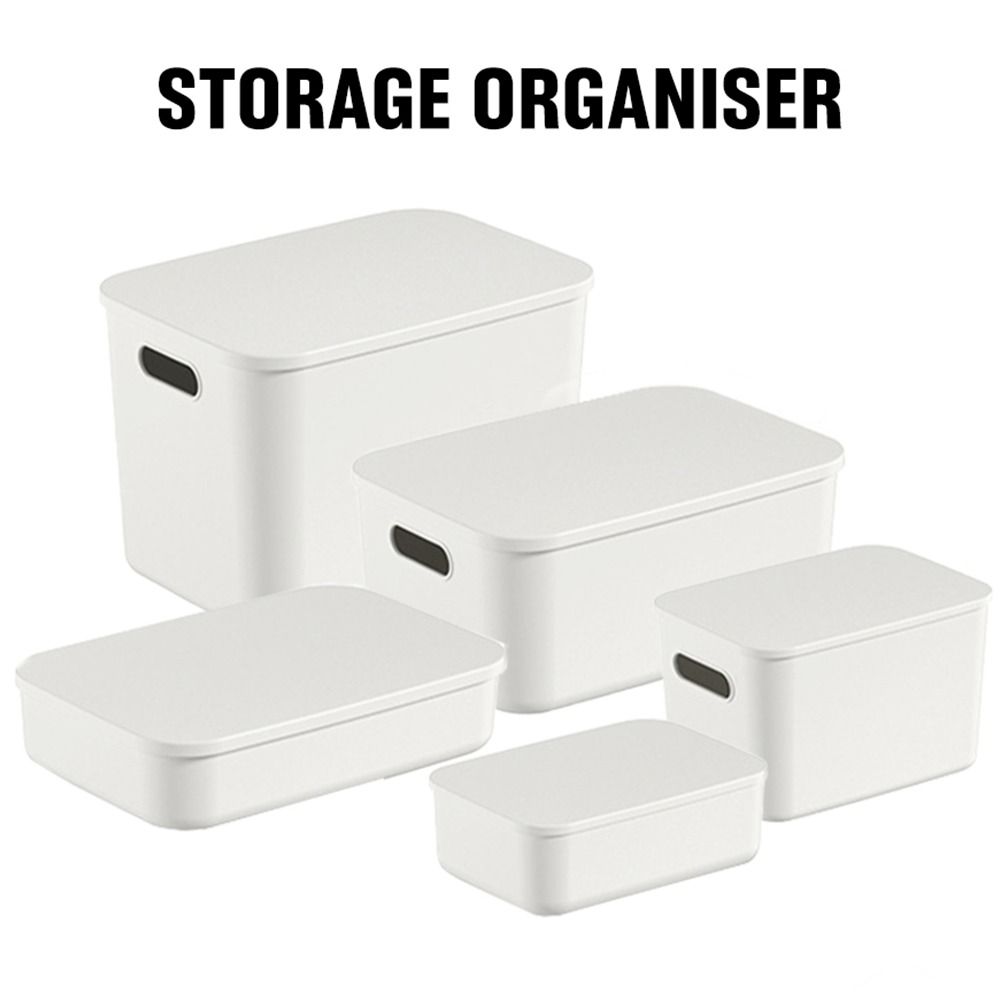 Neue stapelbare Aufbewahrungsbox mit Deckel, Kunststoff, Praktische Tisch-Organizer-Box, Solider Behälter für Zuhause, Schlafzimmer