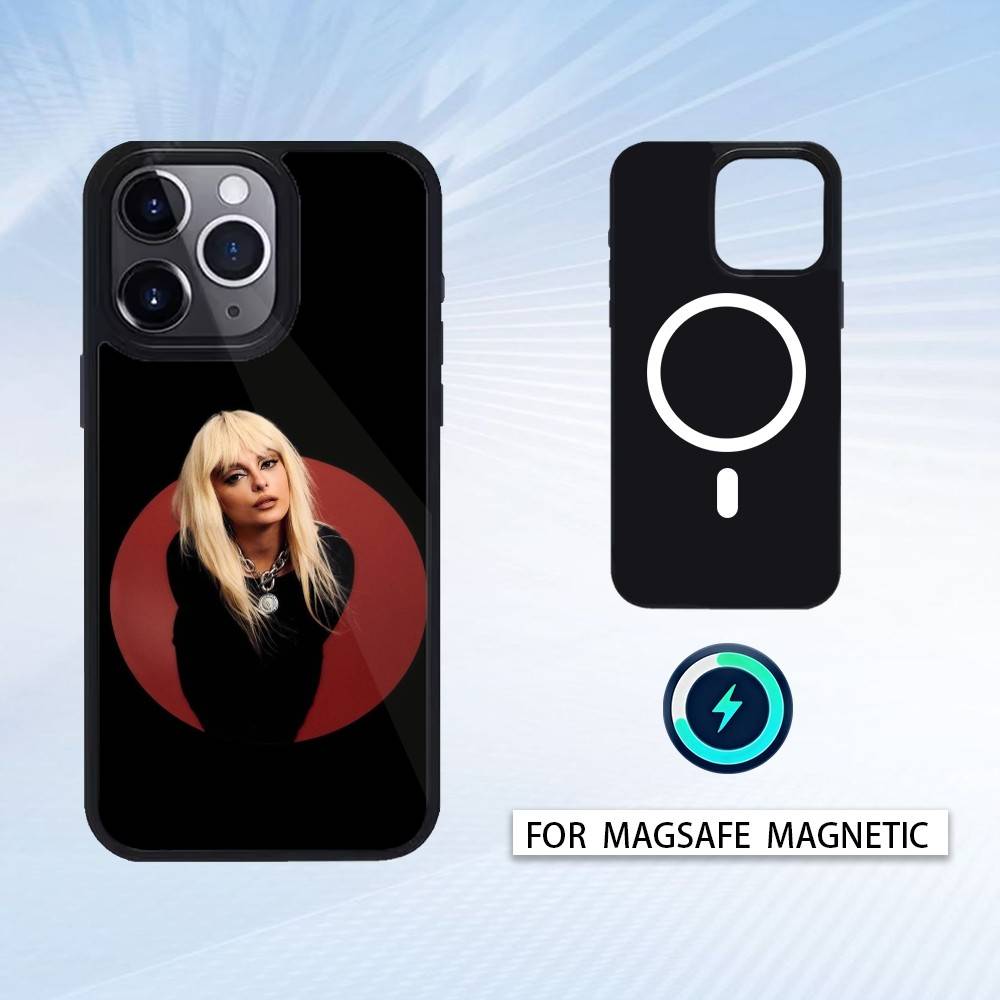 B-Bebe Rexha Singer Phone Case For iPhone17,16,15,14,13,12,Pro,Max,Magnetic For Magsafe Wireless Charging