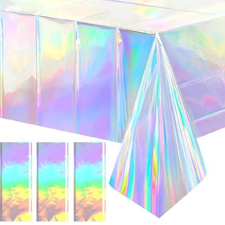 Color Changing Aluminum Film Tablecloth Disposable Water Resistant Stains Resistant For Instants Party Setups And Decoration