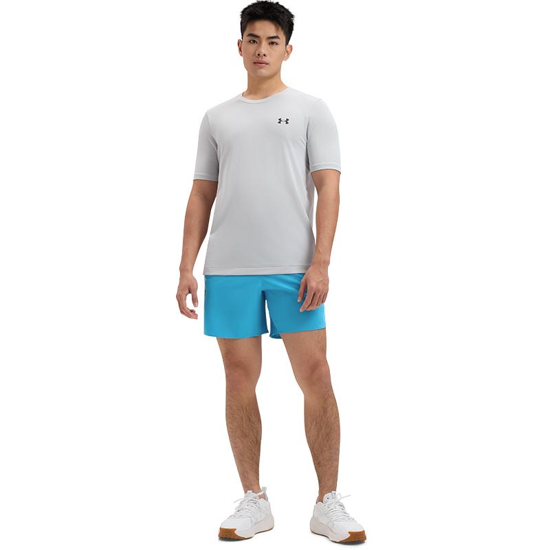 Under Armour Solid Color Training Sports Short Sleeve T-Shirt Men Tops Light-Grey 1376781-100