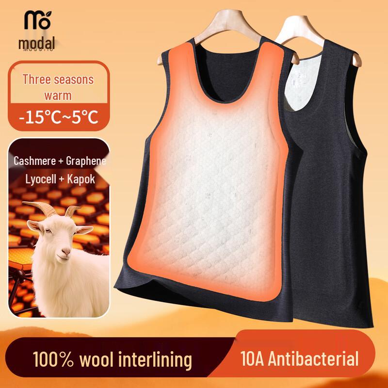 

Мужской теплый жилет из модала и 100% шерсти XL (100-130 lbs)