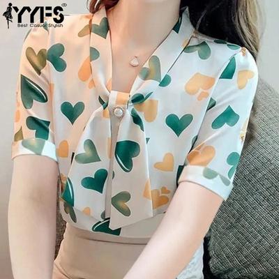 Women's Fashion Casual Summer Spring Love Letter Print Short Sleeve Blouses & Shirts