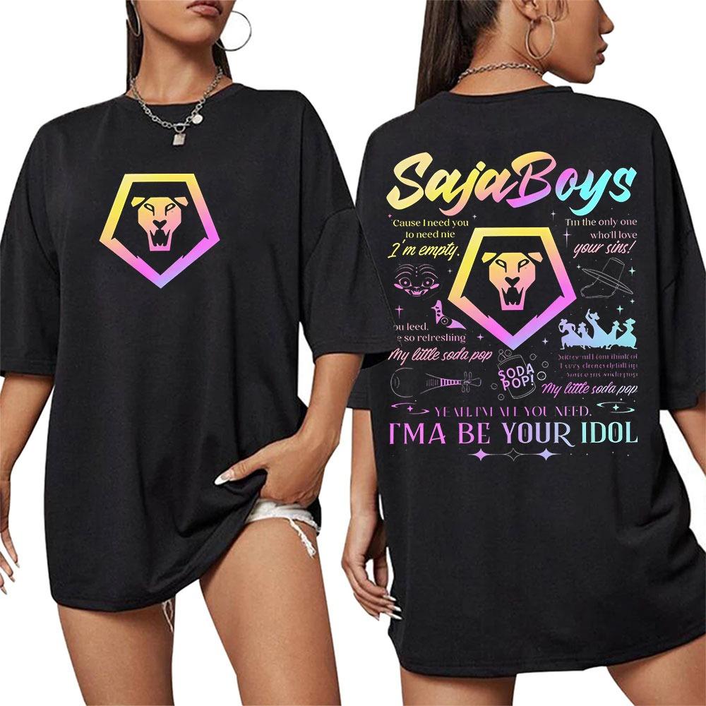 K-pop Demon Hunters Rumi Mira Zpey 2025 Film Graphic T-Shirt Men Women Harajuku High Quality Oversized Cotton T Shirt Streetwear