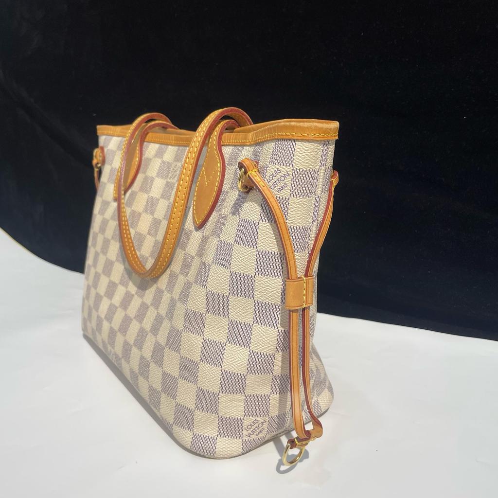 [Gebraucht] Neverfull PM Schachbrett beschichtetes Canvas Leder Tragetasche - Sehr gut #1P64B72