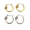 18k Gold Plated 316L Titanium Steel Knot Circle Stud Earrings