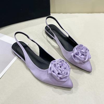 Spitze Sandalen Damen Neue Sommerschuhe Damen Mode Blume Quadratischer Absatz Sandalen Nachmischgurt Slipper Lässige Damenschuhe