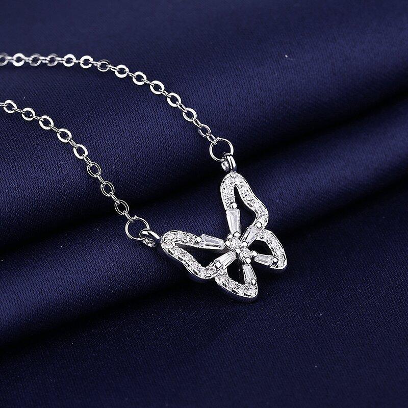 New Fashion 925 Sterling Silver Jewelry Round Zircon Pendants Necklaces Women Fine Semi Rhinestone Circle Clavicle Chain Choker