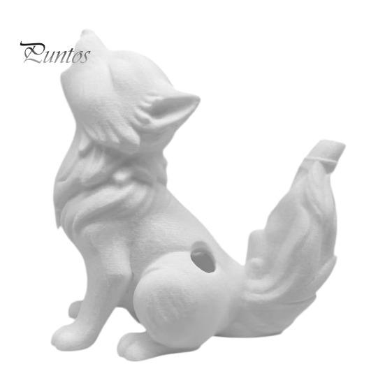Detailed 3D Print Design Figure Printing Ornament, Howling Moon Wolf Tabletop Figurine, Eco-friendly PLA Small Display Figurine Matte Finish белый