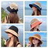 Hollow Bow Sun Hat Japanese Knitted Bucket Hat Fashion Bowtie Fisherman Hat  Summer