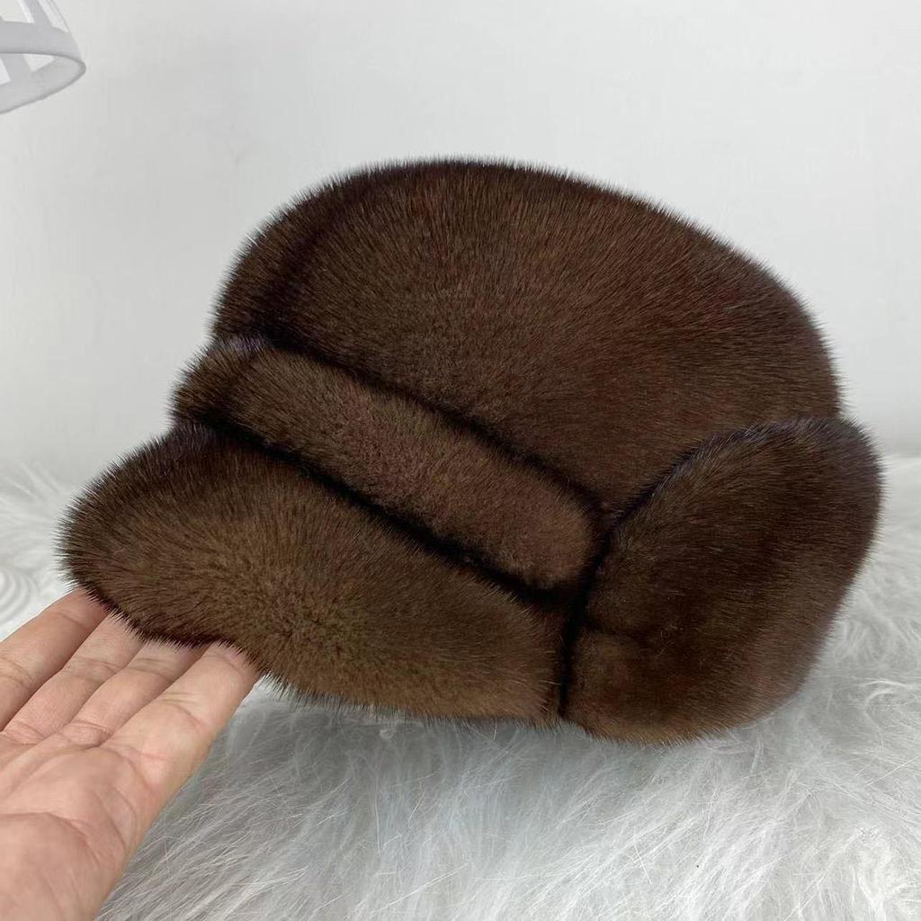 Yinxiyuan Men's Winter Mink Fur Hat - Middle-Aged and Elderly Style