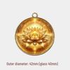 Golden Lotus Car Keychain Charm - Safe Travels Pendant, 40mm Single-Sided Ornament