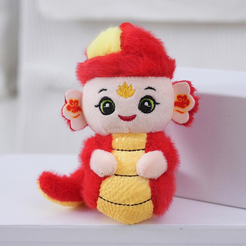 

Adorable Plush Snuggly Snake Year Animal Doll For Festivals Custom Gift Logo 13cm Flat красный