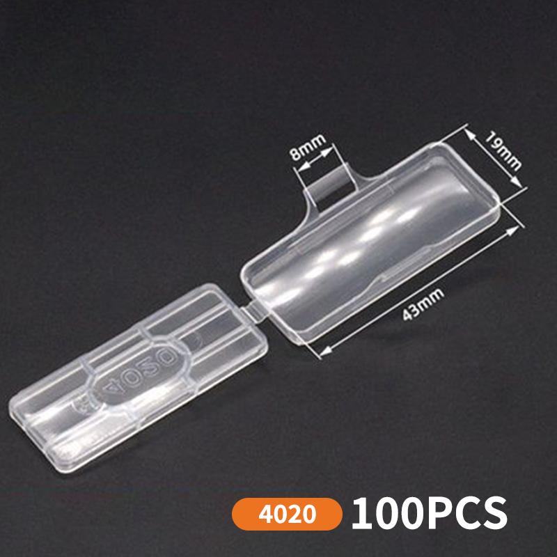 100Pcs Cable Label Tag Box Transparent Plastic Cable Tie Marker Wire Sign Name Holder Display Identification Seal Case