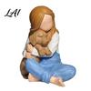Creative Pet Memorial Gifts Faceless Girl Hugging Puppy Figurine Miniature Resin Statue Cute Desktop Sculpture Ornament Healing Home Ornaments