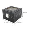 Watch Organizer 2 Slots Watch Storage Case Pu Leather Lock Design Watch Display Case Black Compact Watch Box Jewelry Display