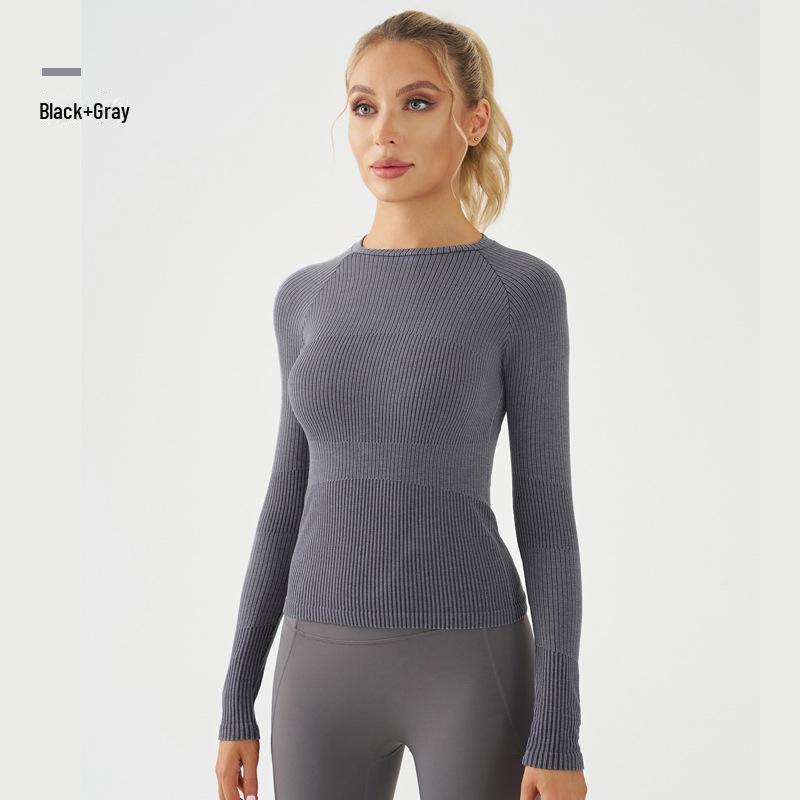 Autumn/Winter Long-Sleeve Yoga Top: Slim, Breathable Modal Cotton Body Shaper for Running and Fitness.