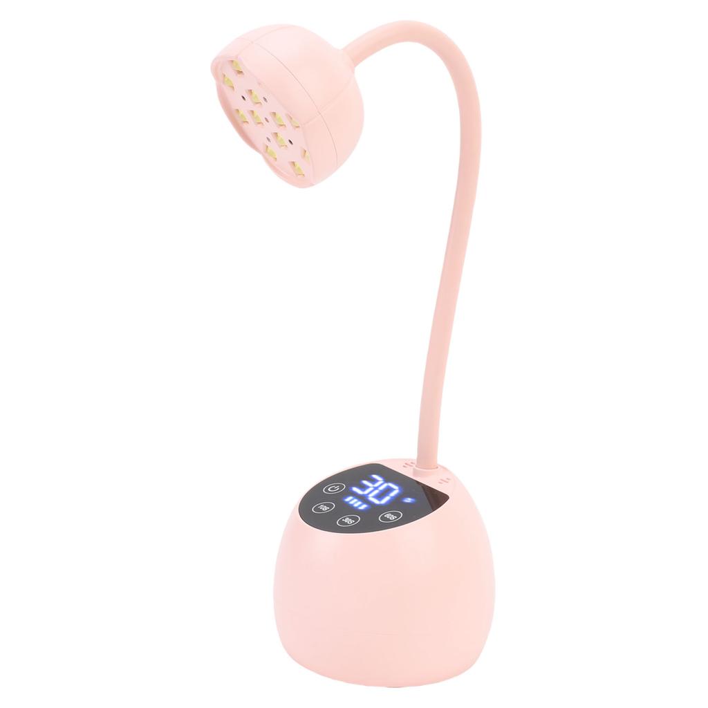 Gooseneck Nail Lamp Rechargeable Infrared Sensor LCD Screen LED Nail Light Dryer with 12 Light Chips for Home Use