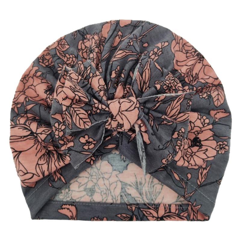 Winter Children's Bow Printed Hat Baby Girl Infant Thermal Hat Babyhat Children's Sunscreen Neck Protection