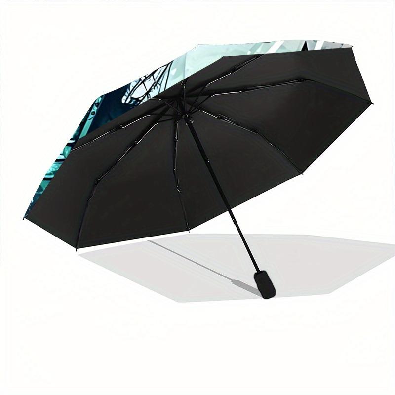 1pc Ocean Voyage Auto Open/close, All-Season Portable Folding Umbrella for Women & Men, Travel, Everyday, Formal Events -06179