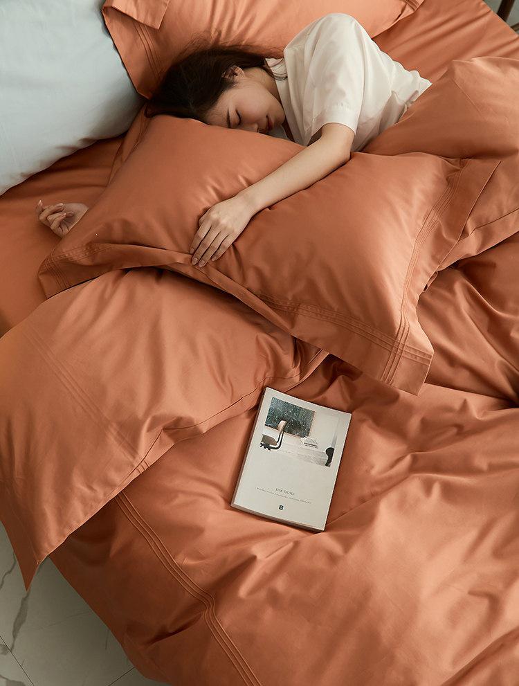 100S Sateen Long-Staple Cotton Wedding Red Duvet Cover Set - Pure Cotton Bedding for Newlyweds