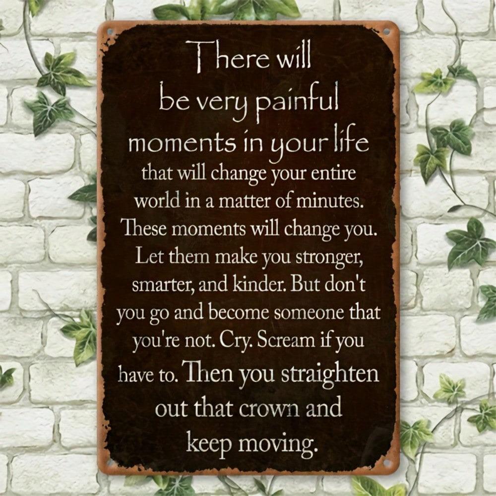 Iron Wall Art Vintage Sign Motivational Metal Plaque 8x12 Inch Waterproof Pre Drilled Holes