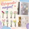 Magnetic Flower Pot Refrigerator Magnets, Fake Plant Pot with Flower, Magnetic Glass Vase Stickers for Kitchen Decor, 8 Pack (Assorted Flower Colors)