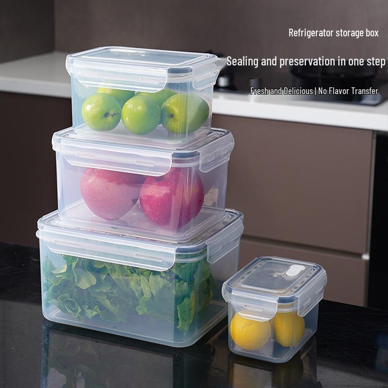 Transparent Large Capacity Kitchen Storage Box - Sealed for Fresh-Keeping Fruits, Vegetables, Meat & Dishes