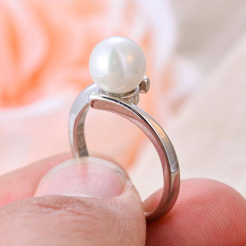 High Quality Trendy Shell Pearl 925 Silver Ladies Wedding Ring Jewelry For Women Gifts