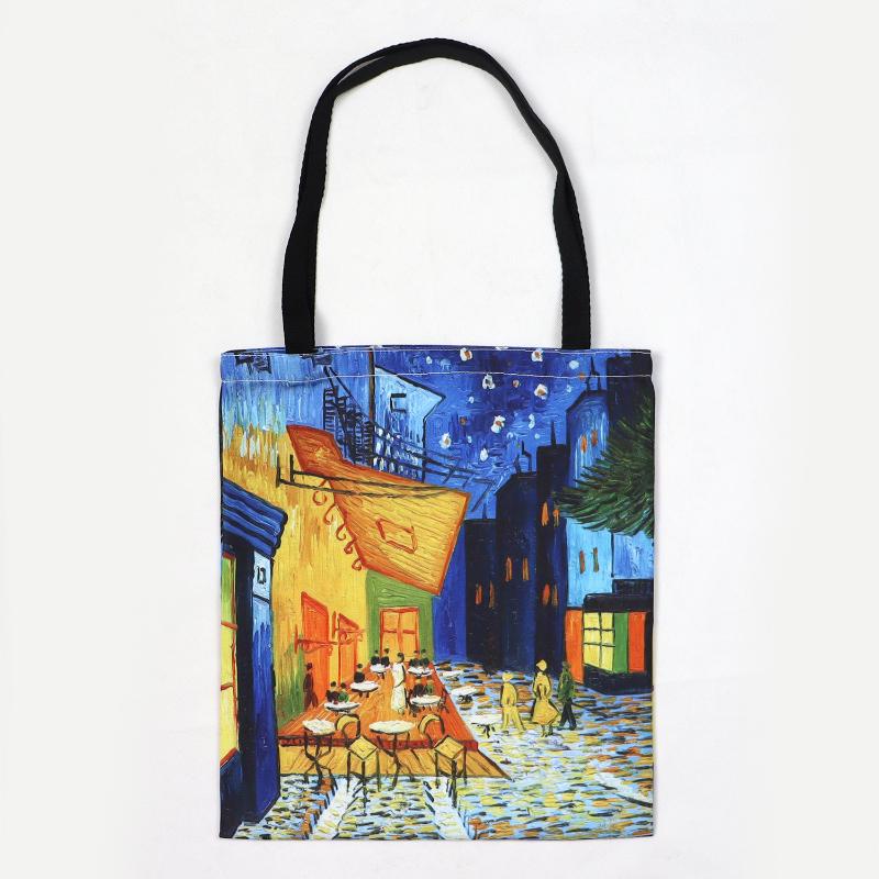 Bolso Tote Grande Retro Van Gogh Noche Estrellada Pintura al Óleo Moda Portátil Multicolor Bolsas de Playa para Señoras Tela de Lona de Alta Calidad Bolso de Hombro para Mujer