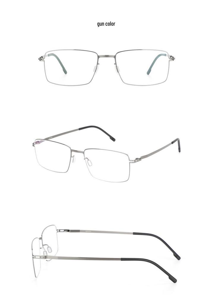 High-End Screwless Ultra-Light Metal Eyeglass Frames for Men