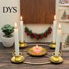 Candlelight Centerpiece Metal Advent Wreath Candle Holder Christmas Ring Stand for 4/5 Taper Candles Four Gold Holiday Home Party Church Decor