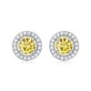 925 Sterling Silver 0 .5ct Round Cut Vvs1 Real Yellow Moissanite Diamonds Wedding Engagement Stud Earrings Fine Jewelry