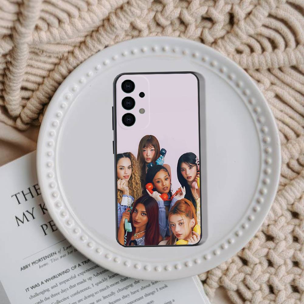 Phone Case For Samsung Galaxy A73,31,32,72,41,53,52,71,22,5G,Note,J7,8,9 K-KATSEYES Music Group Soft Black Cover
