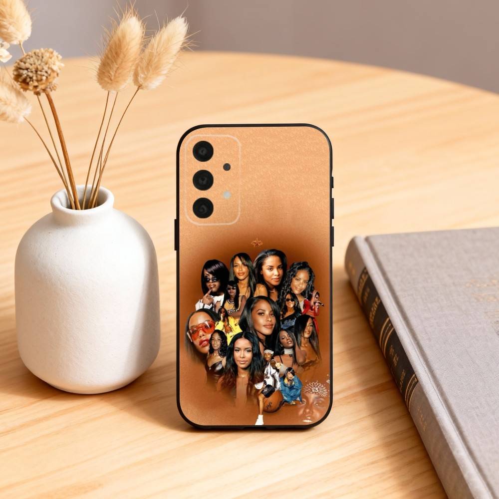 Singer A-AaliyahS H-hip pop Phone Case For Samsung S25,24,23,22,30,21,10,9,Ultra,Plus,Lite,FE,4,5 G Soft Black Case