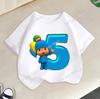 Maglietta Serie di Compleanno di Pocoyo Merch Cartoni Animati T-shirt a Manica Corta Vestiti Estivi Carini Girocollo Top Casual Regalo