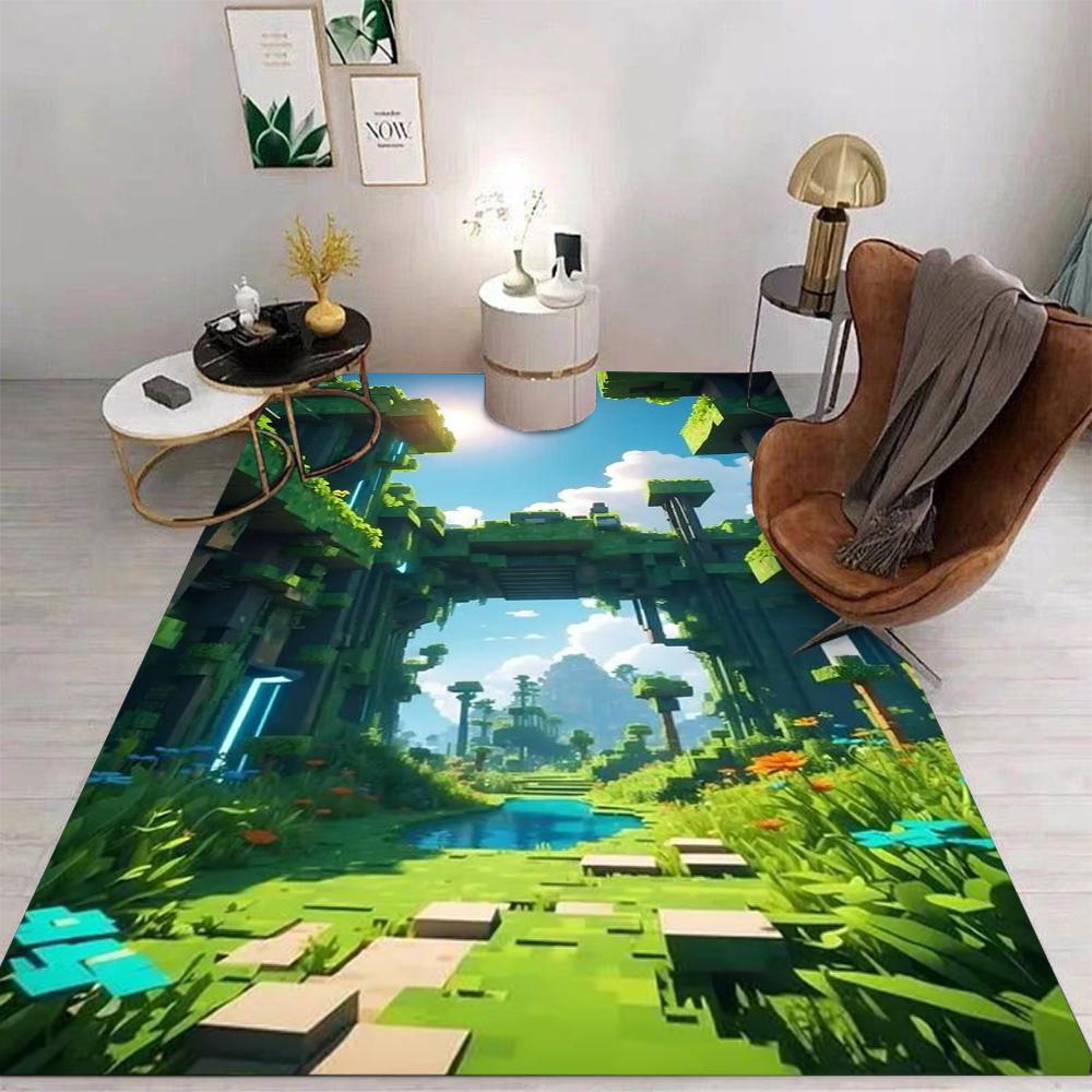 M-MINE Sandbox Games Decor Carpet for Living Room Sofa Coffee Table Bedroom Area Rugs Kitchen Kid Room Nonslip Floor Mats