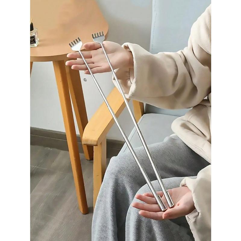 Pen-Style Retractable Back Scratcher - Stainless Steel Portable Itch Relief Tool, Multi-Function Massager